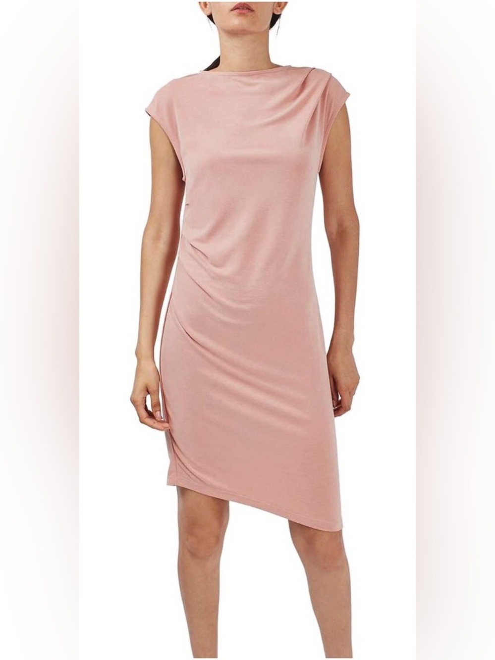 TOPSHOP Blush Asymmetric Sheath Dress Size US 4